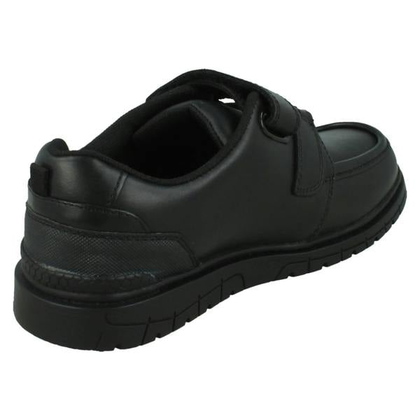 Spot On Boys Double Strap Black Leather School Shoes N1151