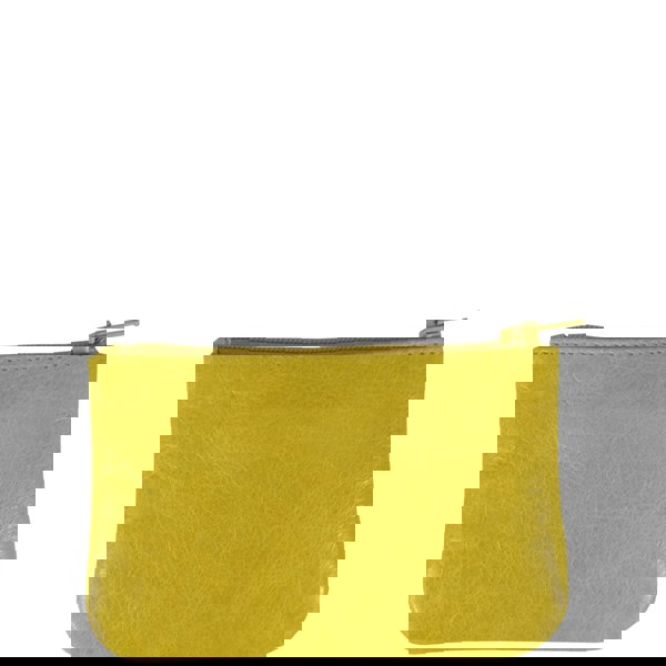 Assots London 'Poppy' Yellow Full Grain Leather Zip Top Coin Purse