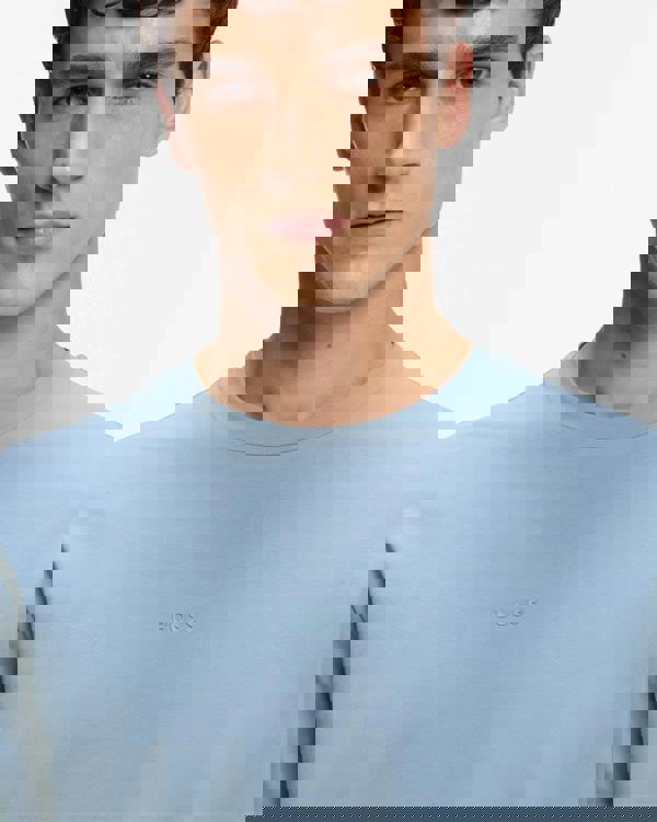 BOSS Orange TChup Mens Crew Neck Small Logo T-Shirt - Light/Pastel Blue 458