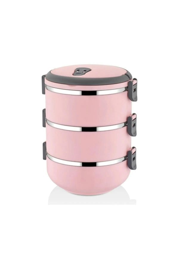 Rozi Freshbox 3-Layer Stainless Steel Bento Lunch Box (Pink)
