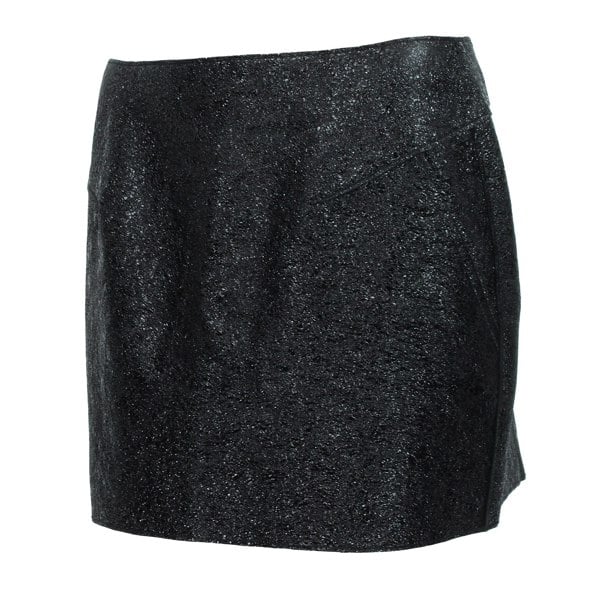 3.1 Phillip Lim mini skirt in a shimmering onyx textured&nbsp;lambs leather&nbsp;