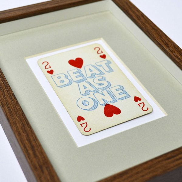 Hands & Hearts Two hearts beat as one playing card print