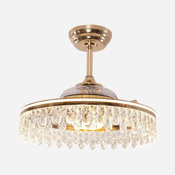 Lightsin 60cm Modern Gold Crystal Ceiling Fan with Light Lightsin UK 
