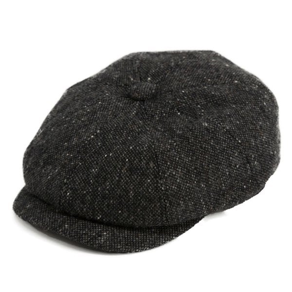 Gamble & Gunn 'Ardura' Donegal Tweed 8 Panel Button Top Cap