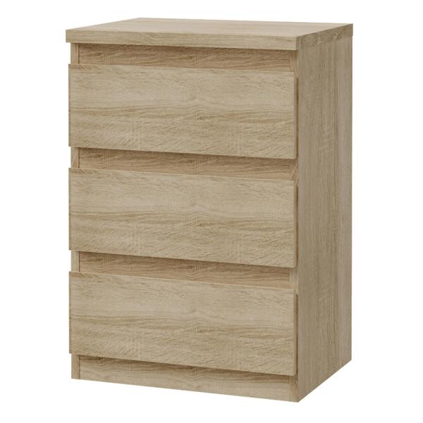 Furniture To Go Edmore 3 Drawer Bedside Chest in Sonoma Oak