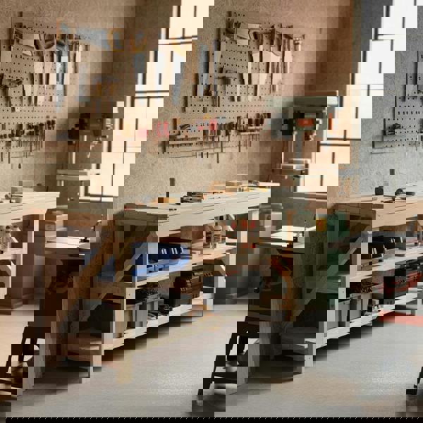 Arbor Garden Solutions Acorn Wooden Workbench With Double Shelf