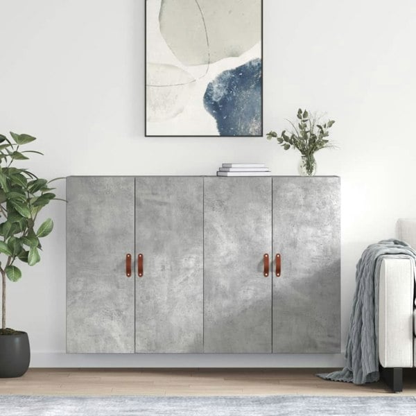 Berkfield Wall Mounted Cabinets 2 pcs Concrete Grey 69.5x34x90 cm
