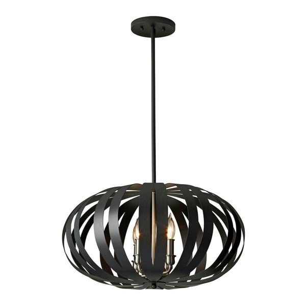 4 Bulb Chandelier Hanging Pendant LIght Textured Black LED E14 40W Bulb Loops