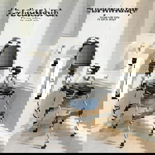 Levede Folding Commode Chair Adjustable Height Bedside Toilet Shower Seat 150kg