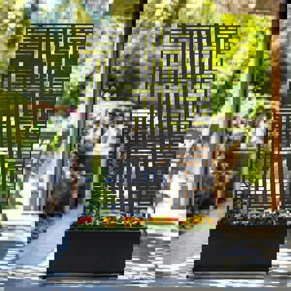 Nicoman Metal Indoor/Outdoor Privacy Screen with Plant Pot - 90cm x 180cm