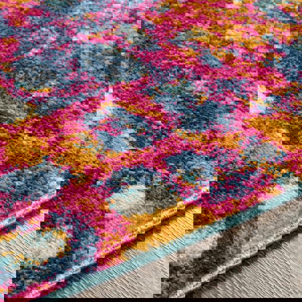 Livabliss Floransa-Abstract Pink Yellow Blue Grey Modern Marble Rug