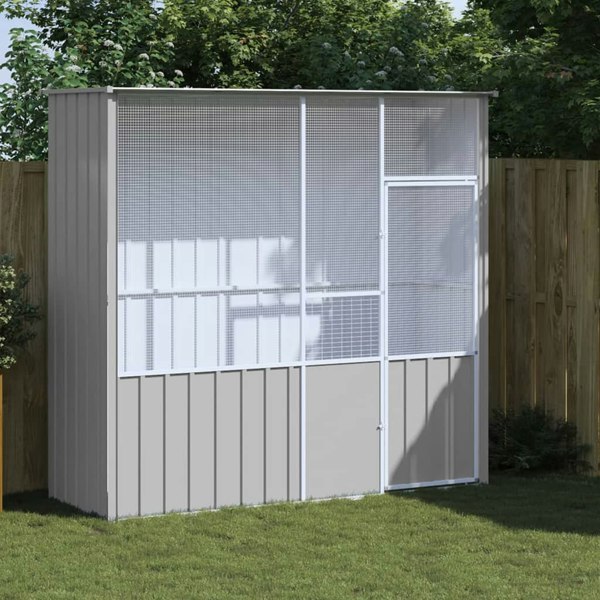 Berkfield Bird Cage Grey 215x78x200 cm Galvanised Steel