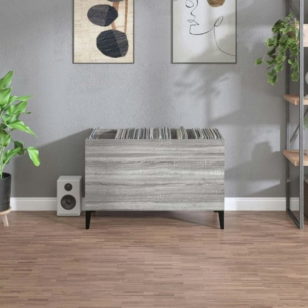 Berkfield Record Cabinet Grey Sonoma 74.5x38x48 cm Engineered Wood