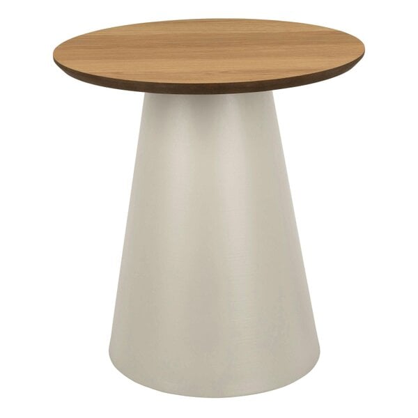 Wyld Haus Hamburg Oak Veneer Coffee Table with Industrial Steel Pillar Base