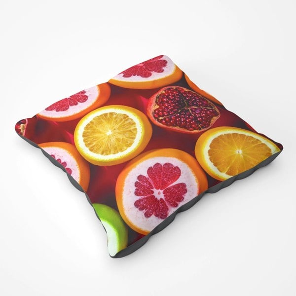 Warren Reed Citrus And Pomegranate Floor Cushion