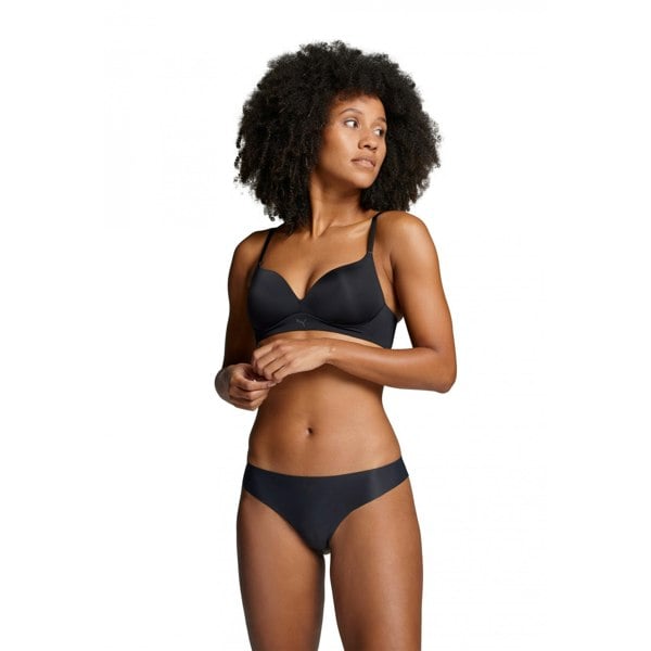 Puma 2-Pack Microfibre Seamless Low-Rise Strings, Black