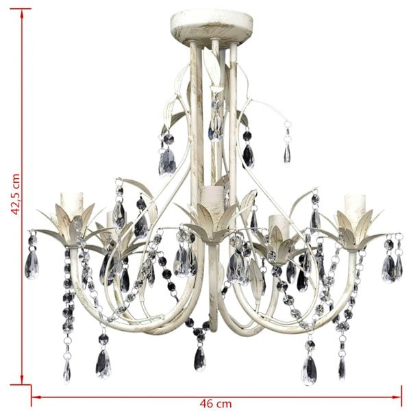 Berkfield Crystal Pendant Ceiling Lamp Chandelier Elegant 5 Bulb Sockets