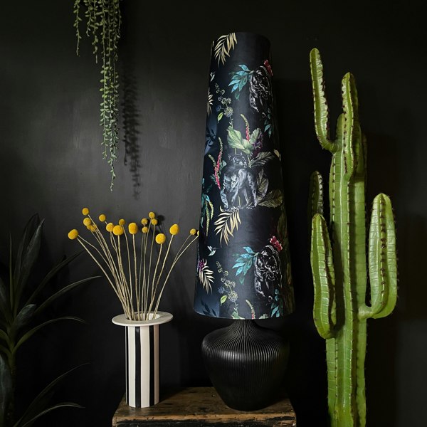 Handmade Oversized Cone Lampshades in Carbon Black