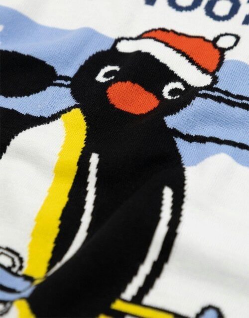 Pingu Unisex Blue Merry Noot-mas Christmas Jumper