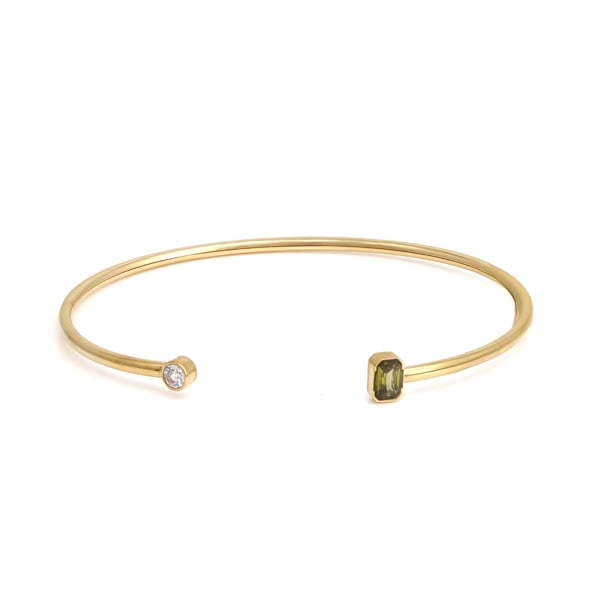 Say It With February Amethyst Birthstone Bangle - Yellow Gold Plated