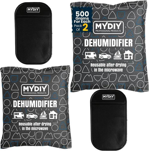 MY DIY PROFESSIONAL PRODUCTS Reusable Car Dehumidifier Bag - Moisture Absorber with Non-Slip Mat For Cars, Caravans, Home – Rechargeable in Microwave