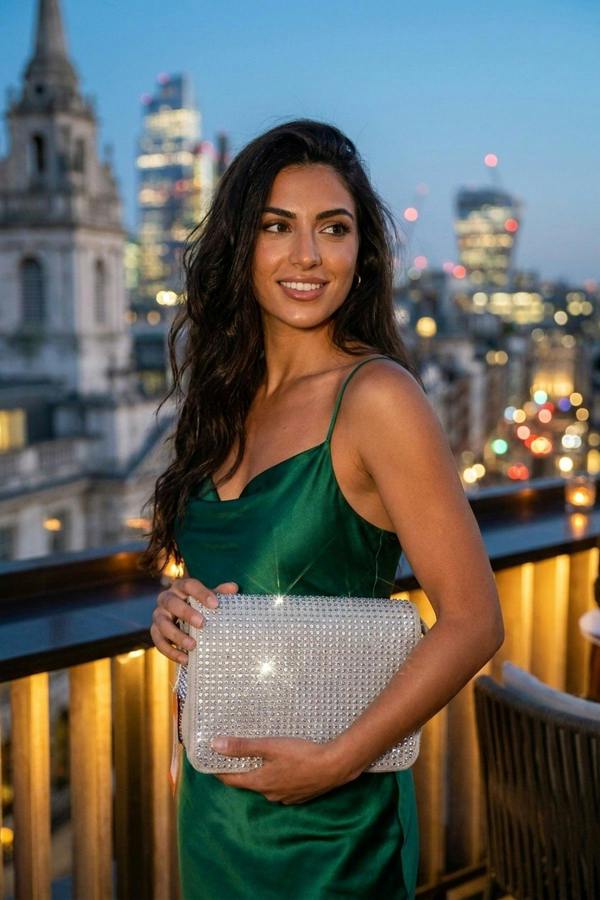 ikrush Pearl Diamante Flap Crossbody Bag