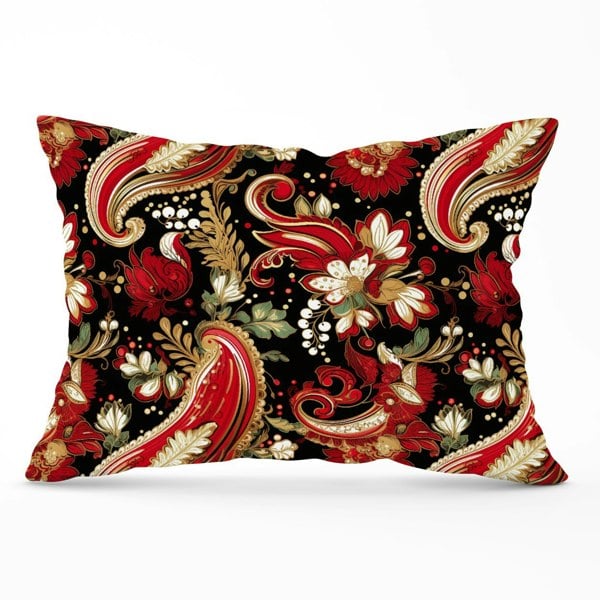 Warren Reed Paisley Christmas Stars Red Cushions