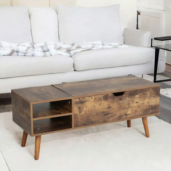 Rafaelo Mobilia Wooden Lift Top Coffee Table With Hidden Storage