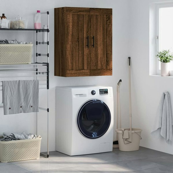 Berkfield Wall Mounted Cabinet Brown Oak 69.5x34x90 cm Engineered Wood