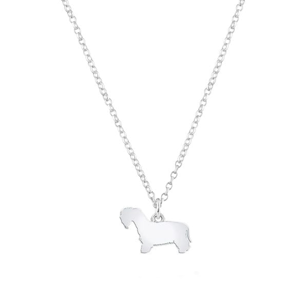 Mylee London Cesky Terrier Silhouette Silver Necklace - Personalised