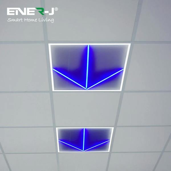 ENER-J 60x60cm LED Frame Panel Light with Blue Arrow Design - 40W, Cool White | Pack of 4 - 6500K