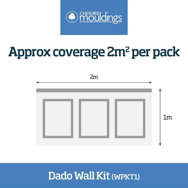 Cheshire Mouldings WPKT1 Dado Wall Panelling Kit (H) 2000mm (W) 45mm (T) 9mm