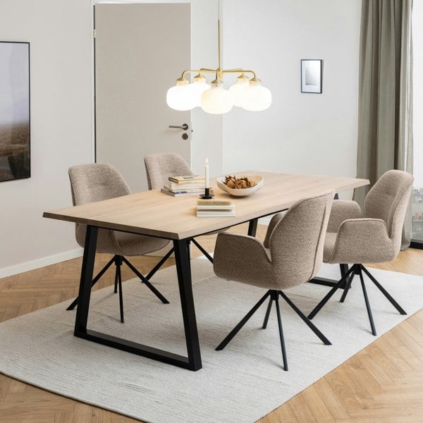 Furniture To Go Malika Dining Table in White Oak and Black