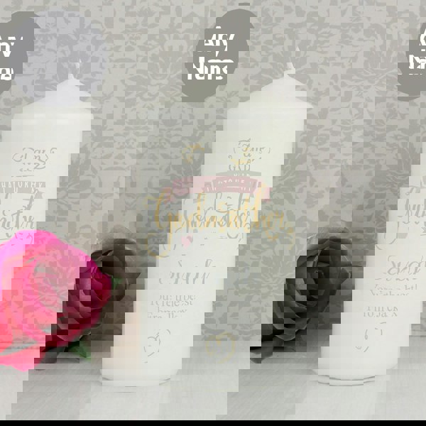 Personalised Memento Company Personalised I Am Glad... Godmother Pillar Candle