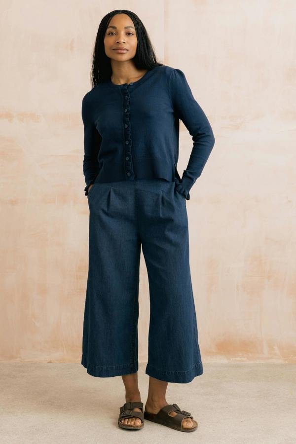 Lily & Me Lauren Ruffle Outfitter Cardigan Navy