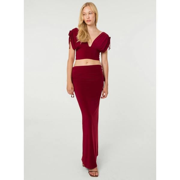 Pink Vanilla Ruched Side Maxi Skirt