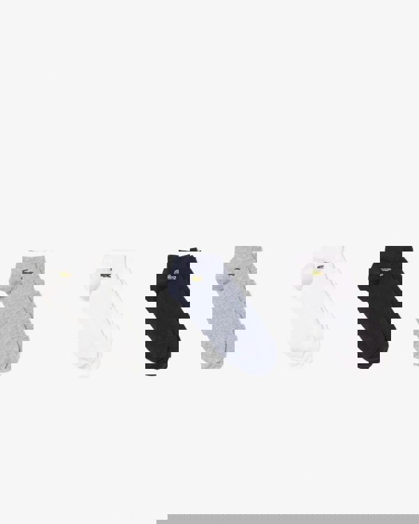 Lacoste Mens 3-Pack Trainers Socks - Grey Chine/Navy Blue/White 5KC