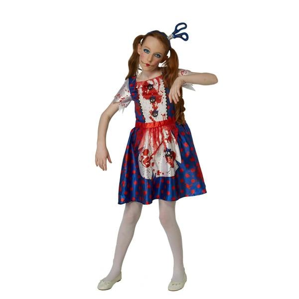 Bristol Novelty Girls Rag Doll Costume - Navy Blue/White - 