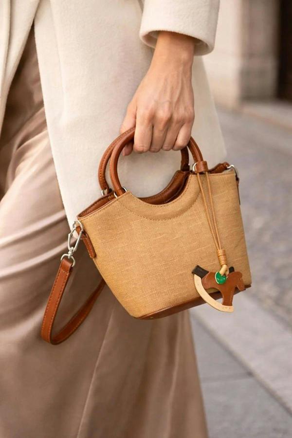 WOVCOR Women's Mini Shoulder Bag with Charm Detail