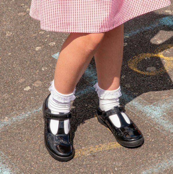 Start-Rite LEAP FROG Girls Leather T-Bar School School Shoes Patent Black