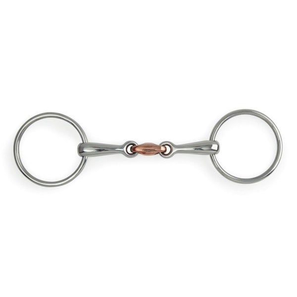 Shires Copper Lozenge Horse Loose Ring Snaffle Bit - Silver