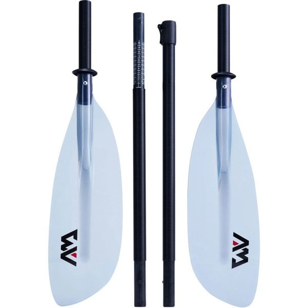 Aqua Marina KP-2 Adjustable Fiberglass Kayak Paddle with Clear/Grey Blade