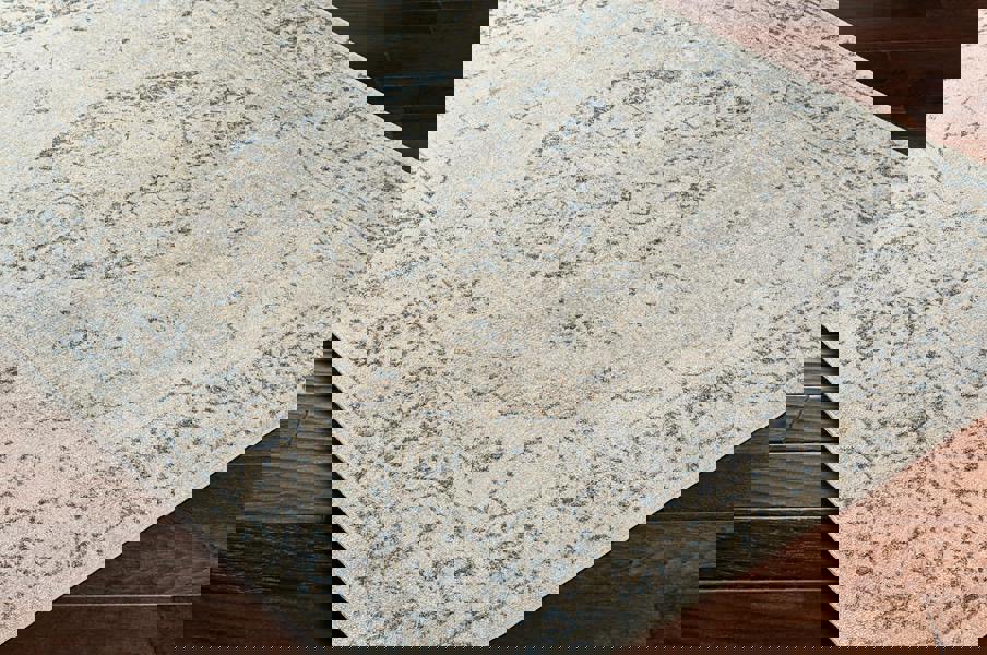 Livabliss Lillian-Washable Grey Blue Traditional Vintage Boho Rug