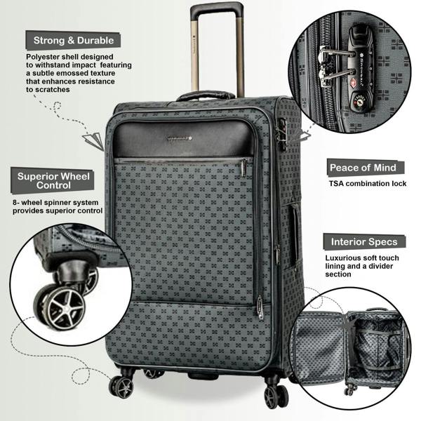 Snowball Lightweight Brown Cabin Suitcase Luggage Travel Bag