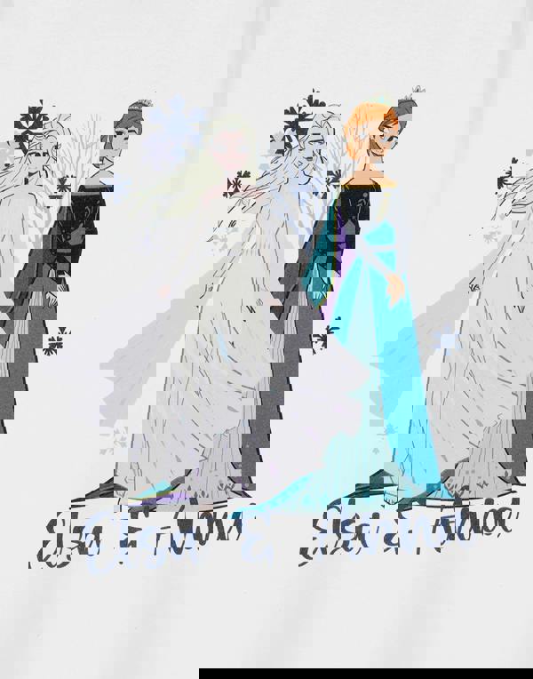 Disney Frozen Girls White Elsa & Anna Short Sleeved T-Shirt