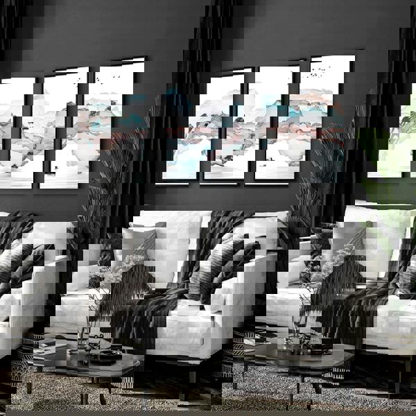 Landscape painting Japan | set of 3 wall art prints for living room