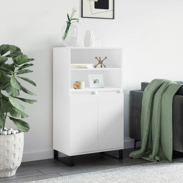 Berkfield Highboard White 60x36x110 cm Engineered Wood
