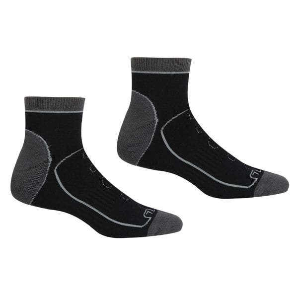 Regatta Mens Samaris Trail Ankle Socks (Pack of 2) - Black/Dark Steel