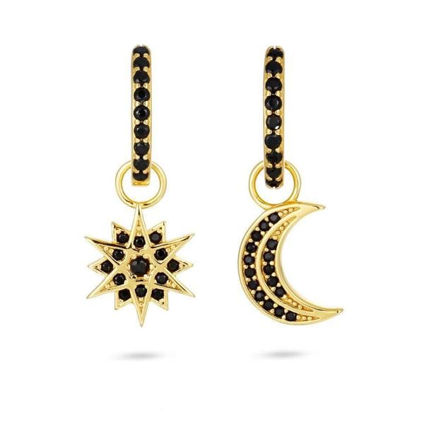 Gold Trip Celestial Black Moon & Star Huggies
