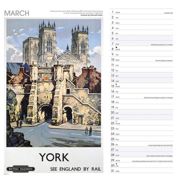 National Railway Museum, Yorkshire Poster Art Calendar 2027, Wall Calendars, Month To View, Travel, Gift
